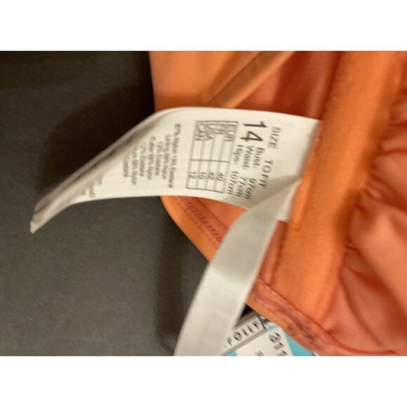 Seafolly Peach Active Ring Front Bandeau Bikini Top Swim US 10 AUS 14 NWT $88 - Picture 7 of 8
